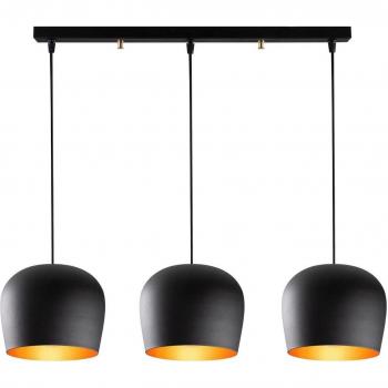 Lámpara colgante lineal Berceste N-1410 de metal negro 3 luces