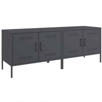 Muebles de TV 2 Unidades Acero Gris Antracita 68x39x50,5 cm, Soporte de TV, Aparador de TV, Mueble HiFi, Banco de TV, Armario para TV