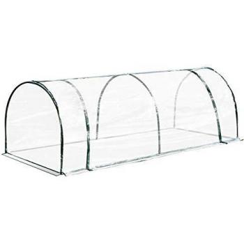Outsunny Invernadero Caseta 250x100x80cm para Jardín Terraza Cultivo de Plantas Semilla Invernadero de Jardín Vivero Casero Tipo Túnel Marco Acero y PVC
