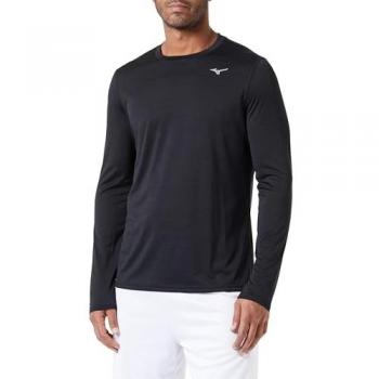 Mizuno Camiseta De Manga Larga Impulse Core para Hombre, Color Negro, Talla M