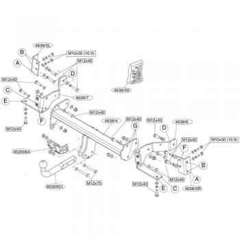 Enganche de Remolque Fijo BRINK 463800 para OPEL ANTARA A