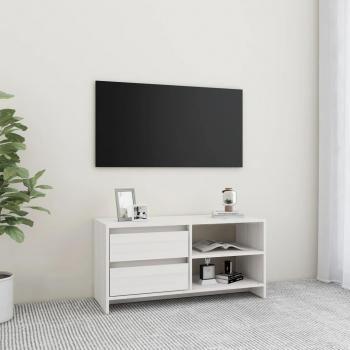 Mueble para TV de madera maciza de pino 80x31x39 cm, color natural