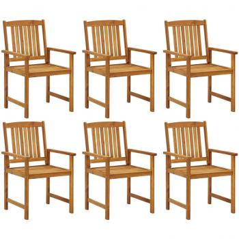 vidaXL Garden Chairs 6 pcs Solid Acacia Wood