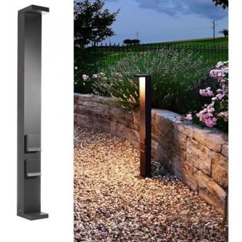 Farola LED Lerna 100 cm, CCT, gris, con 2 enchufes, IP65