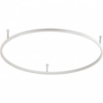 Plafón LED integrado Oracle Metal, aluminio blanco 1 bombilla 7cm, Ideal Lux - oracle Aro Integrado Led Semi Empotrado Blanco 90cm 3000K
