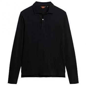 Polo de Manga Larga Superdry Studios Jersey Negro para Hombre (Tamaño L)