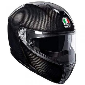 AGV Sports Modular Brillo Negro Carbon Motocicleta Casco