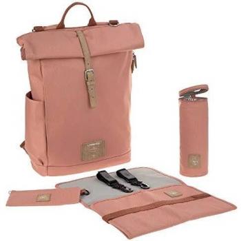 Mochila Rolltop Lässig Green Label canela, mochila cambiador vegana y reciclada