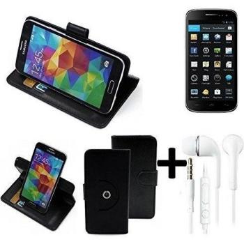 TOP SET: 360° Funda Smartphone para Mobistel Cynus T5, negro + Auriculares | Función de stand Caso Monedero BookStyle mejor precio, mejor funcionamiento - K-S-Trade | Funda Universal Caso Monedero cubierta del tirón Monedero Monedero