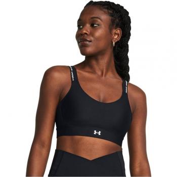 Sujetador deportivo de mujer Under Armour Infinity 2.0 Mid Rib, soporte medio, color negro, talla L, para copas A-C