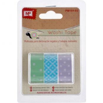MP PM191-03 - Pack de 3 cintas decorados, tamaño 3 x 3 m