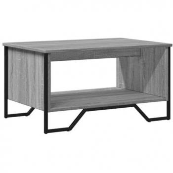 Mesa de centro madera contrachapada gris Sonoma 75x51x40 cm, rectangular, estilo moderno, estable y duradera, amplio espacio de almacenamiento