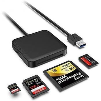 USB 3.0 Lector de Tarjeta, SenPuSi Múltiple Leer Simultáneamente 4 en 1 5Gbps, para Tarjetas CF/MS/Micro SD/SD/SDXC/SDHC Compatible con Windows Me/2000/8/7/XP