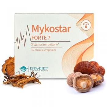 Mykostar Forte 7 - Suplemento alimenticio con 7 hongos medicinales (Reishi, Shiitake, Cordyceps, Chaga, Maitake, Melena de León y Hongo del Sol) y Vit