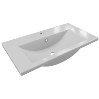 Lavabo de baño semiempotrado rectangular de cerámica 71,5 cm blanco YASMAC II