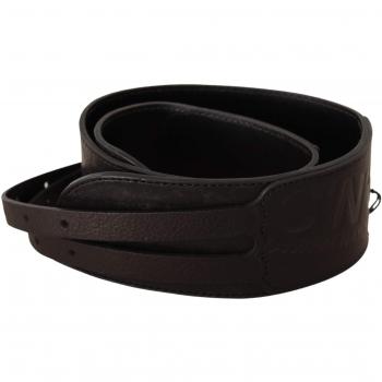Costume National Dark Brown Leather Double Buckle Belt - 70 cm / 28 Inches