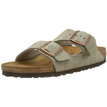 Birkenstock Arizona Suede Leather Sandals - Beige/Brown - Men's Size 42