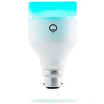 LIFX + (B22) Bombilla de luz LED inteligente Wi-Fi con infrarrojos para visión nocturna, ajustable, multicolor, regulable, no requiere concentrador, funciona con Alexa, Apple HomeKit, Google Assistant