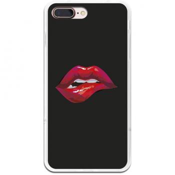 Funda Gel para iPhone 7 Plus - 8 Plus, Carcasa TPU Flexible fabricada con la mejor Silicona, protege y se adapta a la perfección a tu Smartphone y con nuestro exclusivo diseño German Tech® - Mordida Labio Sexy.