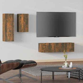 vidaXL Set de muebles de salón TV 4 piezas madera ingeniería 60 x 30 x 30 cm, Mueble de Salon, Mueble TV, Mueble Televisor, Mesa de TV, Mueble tele - Set de muebles de TV