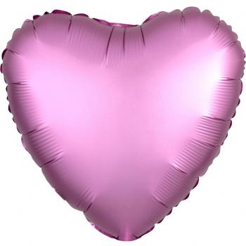 amscan- Heart Globo de Papel de Aluminio de corazón Flamenco, 1 Unidad, Color flamingo rosa