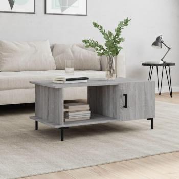 Mesa de centro vidaXL madera contrachapada 90x50x40 cm en color Blanco, Negro o Gris Sonoma, diseño brillante, ideal para salón o comedor, funcional como mesita auxiliar o mesa de café