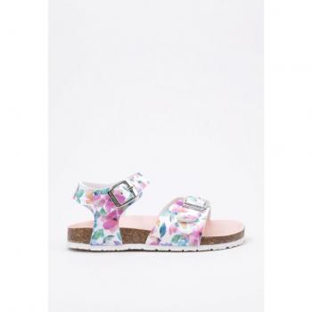 Sandalias para niña Pablosky 423400 - Color blanco, zapatillas abiertas con cierre de hebilla, estampado de colores, estilo casual, cómodas y de alta calidad, fabricadas con materiales reciclados