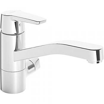 Grifo de cocina Hansa Hansapolo monomando, caño giratorio, con válvula de cierre para lavavajillas, cromado, proyección 216 mm
