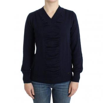 Costume National C’N’C Dark Blue V-Neck Wool Sweater - Size S