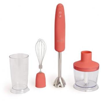 Batidora de Mano Create Fullmix Retro 1000W, 6 Velocidades, Acero Inoxidable y Titanio, Libre de BPA, Vaso Medidor 600ml y Vaso para Triturar 500ml - Terr