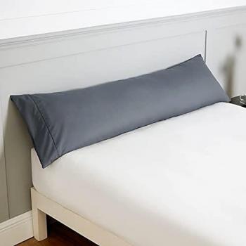 Bedsure Funda Almohada 90 cm - Funda Almohada 45x110 Larga Microfibra para Cama 90 Transpirable Suave Antiarrugas Grande, Gris Oscuro sin Cremallera