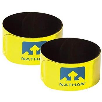 Brazalete de running Nathan Reflex 2 pack neon yellow - Pack de 2 brazaletes reflectantes para correr, color amarillo neón, diseño ajustable y ligero, ideal para aumentar la visibilidad durante actividades nocturnas o en