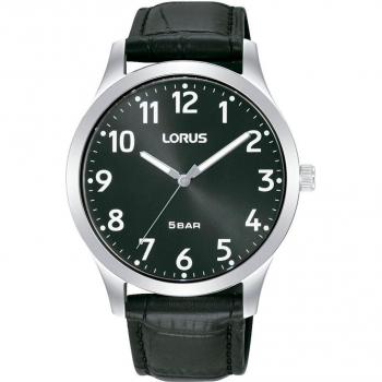 Reloj Lorus Classic man RRX03JX9 con correa de piel negra y resistente al agua