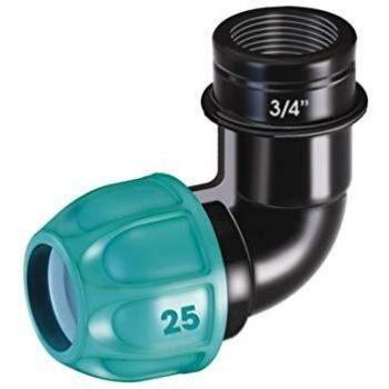 Gomito 3/4 hembra de polietileno Claber 90423 con rosca 3/4