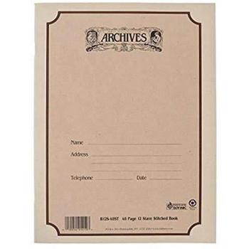 Cuaderno pentagramado Archives con encuadernación común, 12 pentagramas, 48 páginas.