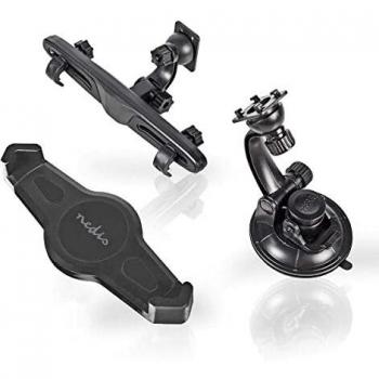NEDIS Montaje de la Tableta de Coches Soporte de Coche para tabletas | | hasta 12 | Ventana y Reposacabezas Negro