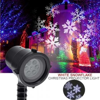 Proyector Láser LED RGB Navidad Exterior Efectos de Nieve Blanco