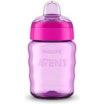 Philips Avent SCF553/03 - Vaso con boquilla de silicona para niña, válvula antigoteo, sin BPA, para 9 meses, 260 ml, color rosa