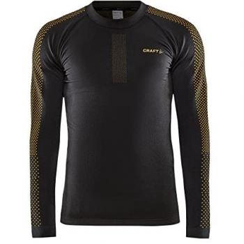 Craft ADV Warm Intensity Men's Long Sleeve Base Layer T-Shirt - Black/Yellow - Size M