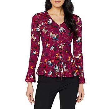 Joe Browns Ruched Front Top Camisa Manga Larga, Rojo