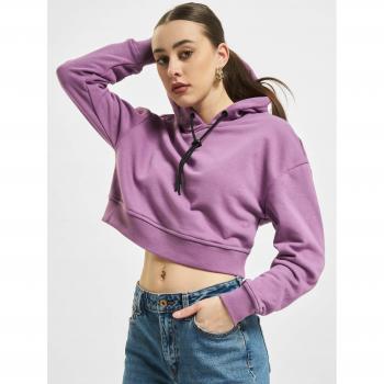 Urban Classics Women's Short Terry Hoodie - Plus Size Dusk Violet