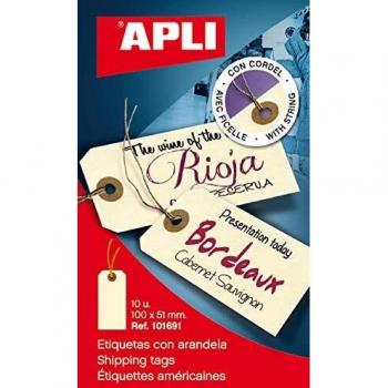 APLI 101691 - Etiquetas con arandela e hilo 100 x 51 mm 10 u.
