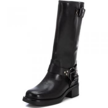 Bota de Mujer XTI 142997 - Motera, Negro, Con Cremallera, Talla 36 EU