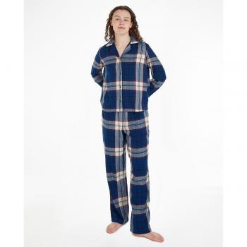 Tommy Hilfiger Pijama de Franela Peinada - Pijama de franela peinada, suave al tacto, diseño clásico, comodidad y estilo, ideal para el descanso nocturno