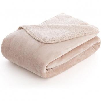 Manta sofá reversible extrasuave Light Pink Sedalina y Sherpa