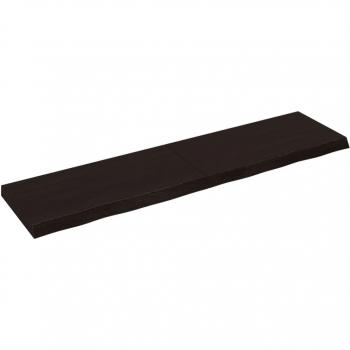 Estante de pared de madera de roble tratada, dimensiones 160x40x(2-6)cm, color natural, marrón claro y marrón oscuro, mueble de almacenaje ideal para oficina, estudio y dormitorio, est