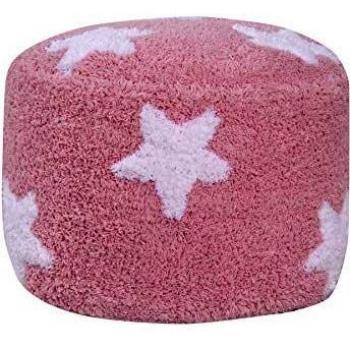 Happy Decor Kids -Puff Air Stars 100% Algodón Natural -Rosa, Blanco- 24x35x35