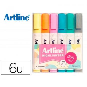 Rotulador fluorescente Artline Ek-660 colores pastel (bolsa de 6 unidades)