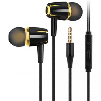 Auriculares deportivos con cancelación de ruido 3.5mm, tapones universales con micrófono y control de subwoofer para iPhone y MP3