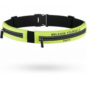 FREETOO Cinturón de Correr Riñonera Deportiva Diseño Exclusivo y Dos Bolsillos de Gran Capacidad Impermeable y Resistente Al Sudor Adecuada para Móviles de hasta 6 Pulgadas